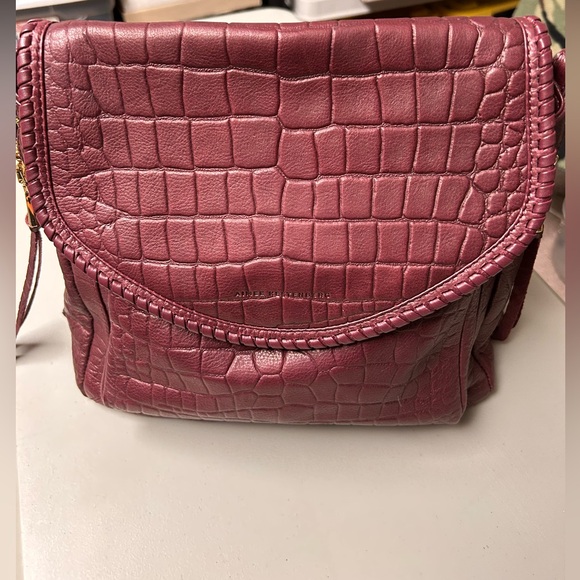 Aimee Kestenberg Handbags - Aimee Kestenberg All For Love Convertible Leather Shoulder Bag True Plum Croco
